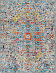 Harput Burgandy/Teal Machine Woven Rug HAP-1063 - 2' x 2'11"