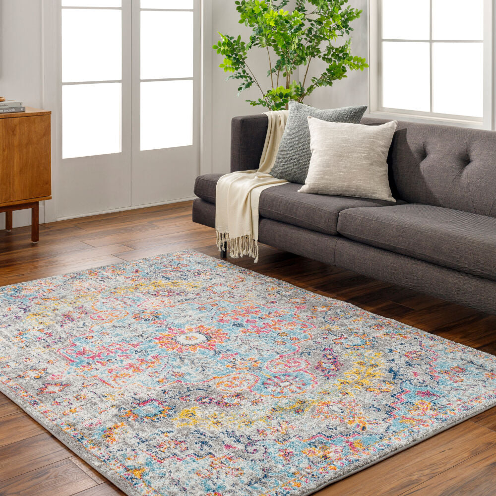 Harput Burgandy/Teal Machine Woven Rug HAP-1063 - roomscene