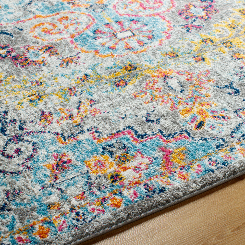Harput Burgandy/Teal Machine Woven Rug HAP-1063 - texture