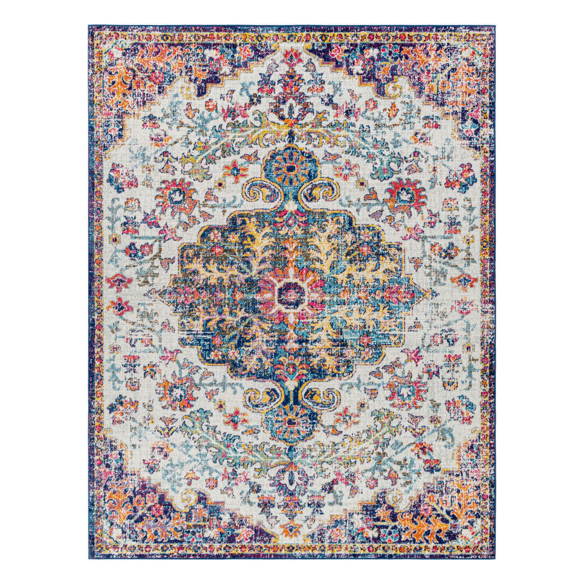 Harput Burgandy/Teal Machine Woven Rug HAP-1064 - 2' x 2'11"