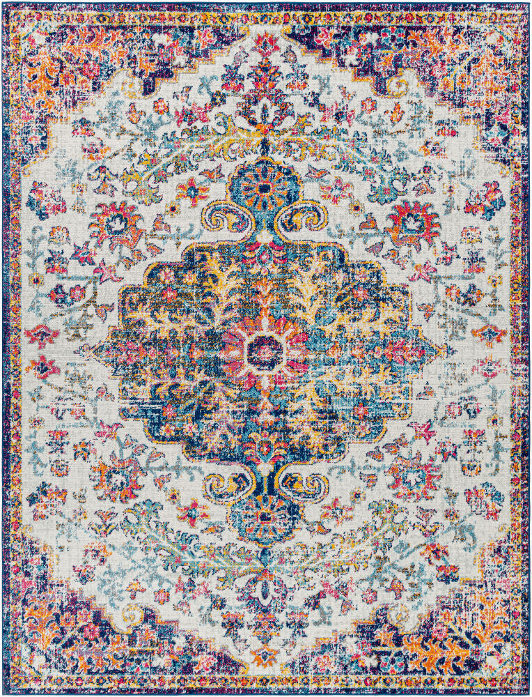 Harput Burgandy/Teal Machine Woven Rug HAP-1064 - 2' x 2'11"