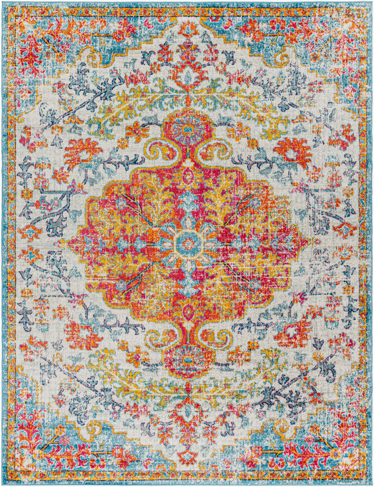 Harput Burgandy/Teal Machine Woven Rug HAP-1067 - 2' x 2'11"