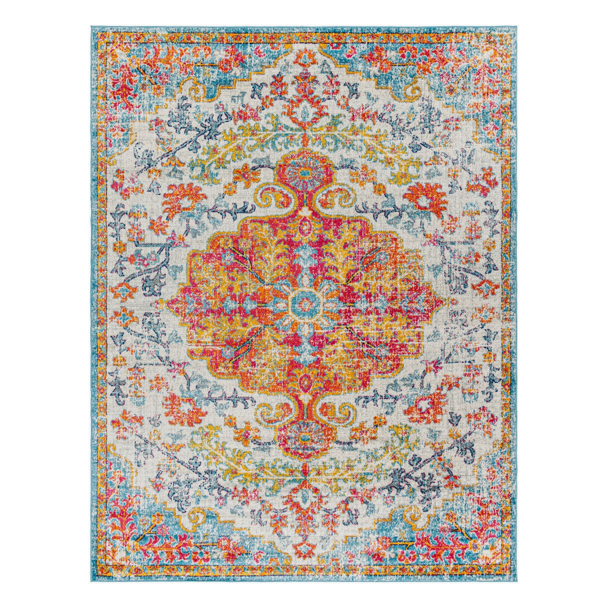 Harput Burgandy/Teal Machine Woven Rug HAP-1067 - 2' x 2'11"