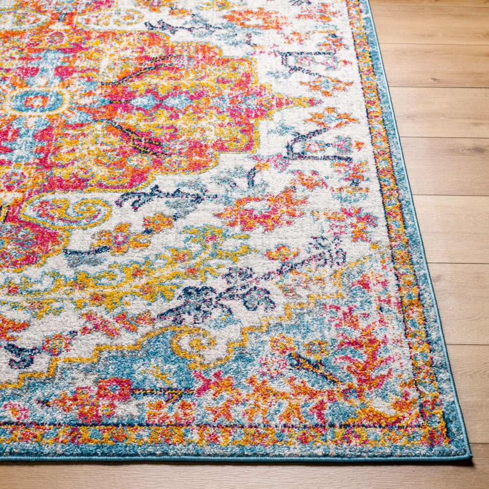 Harput Burgandy/Teal Machine Woven Rug HAP-1067 - front