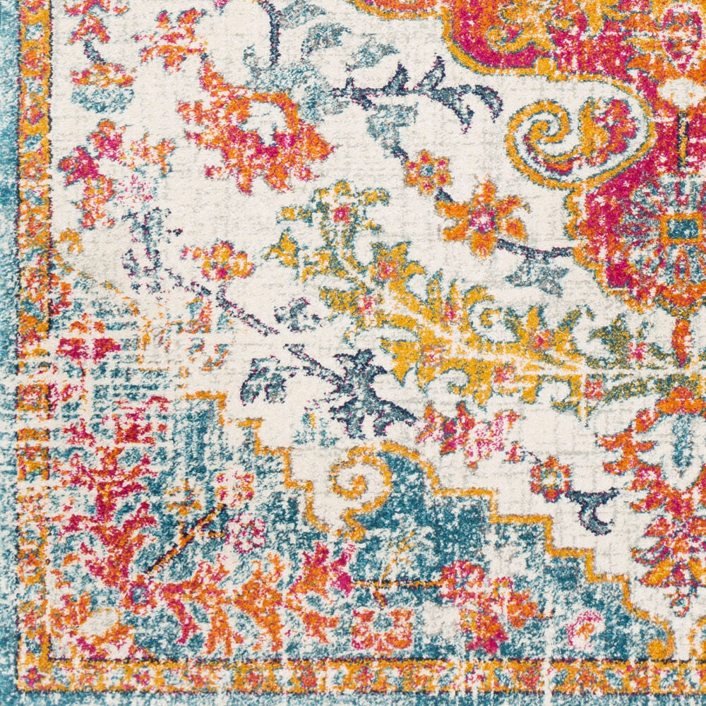 Harput Burgandy/Teal Machine Woven Rug HAP-1067 - swatch