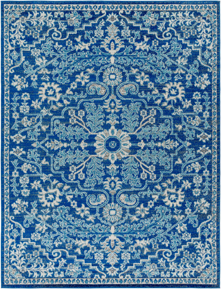 Harput Light Beige/Teal Machine Woven Rug - 2' x 2'11"