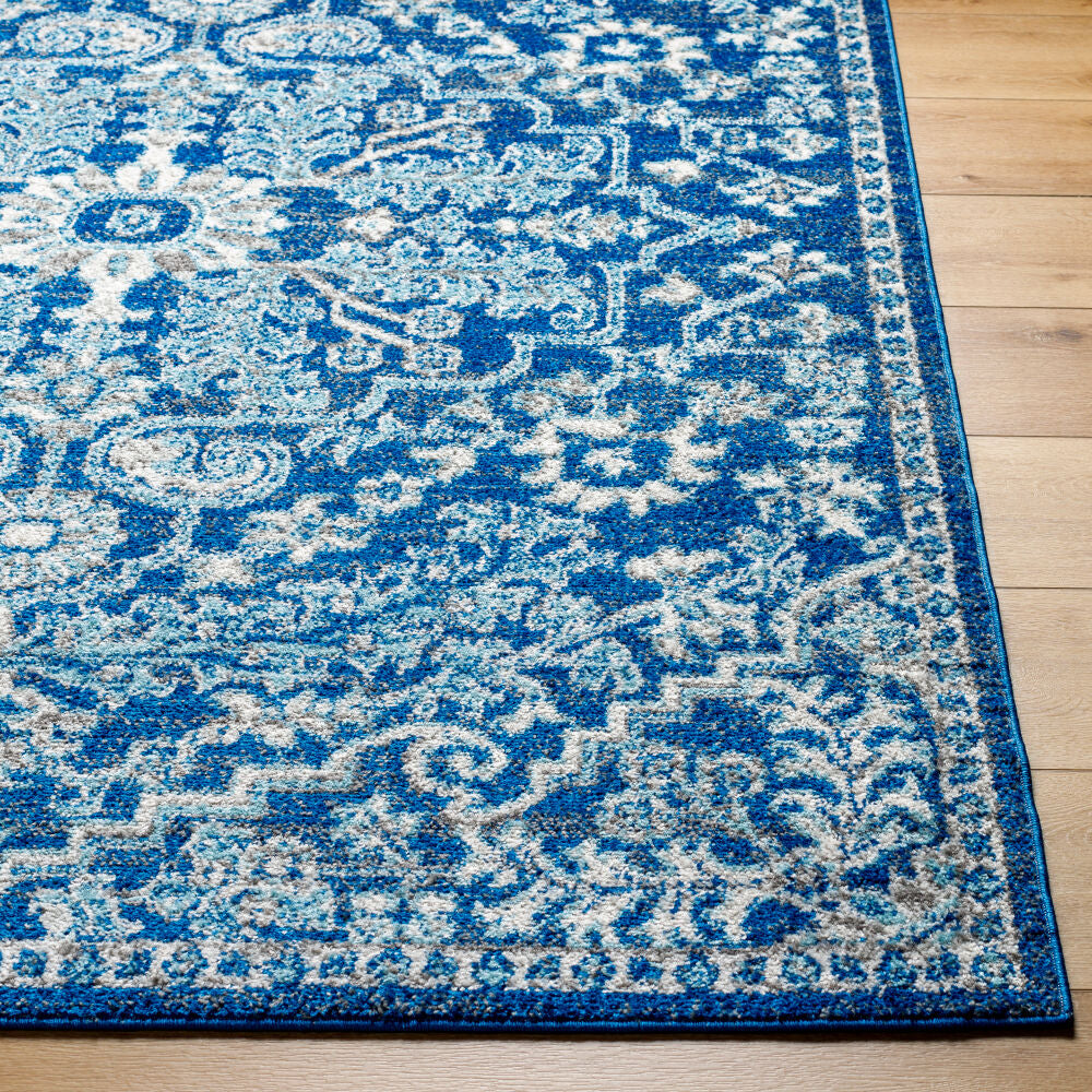 Harput Light Beige/Teal Machine Woven Rug - front