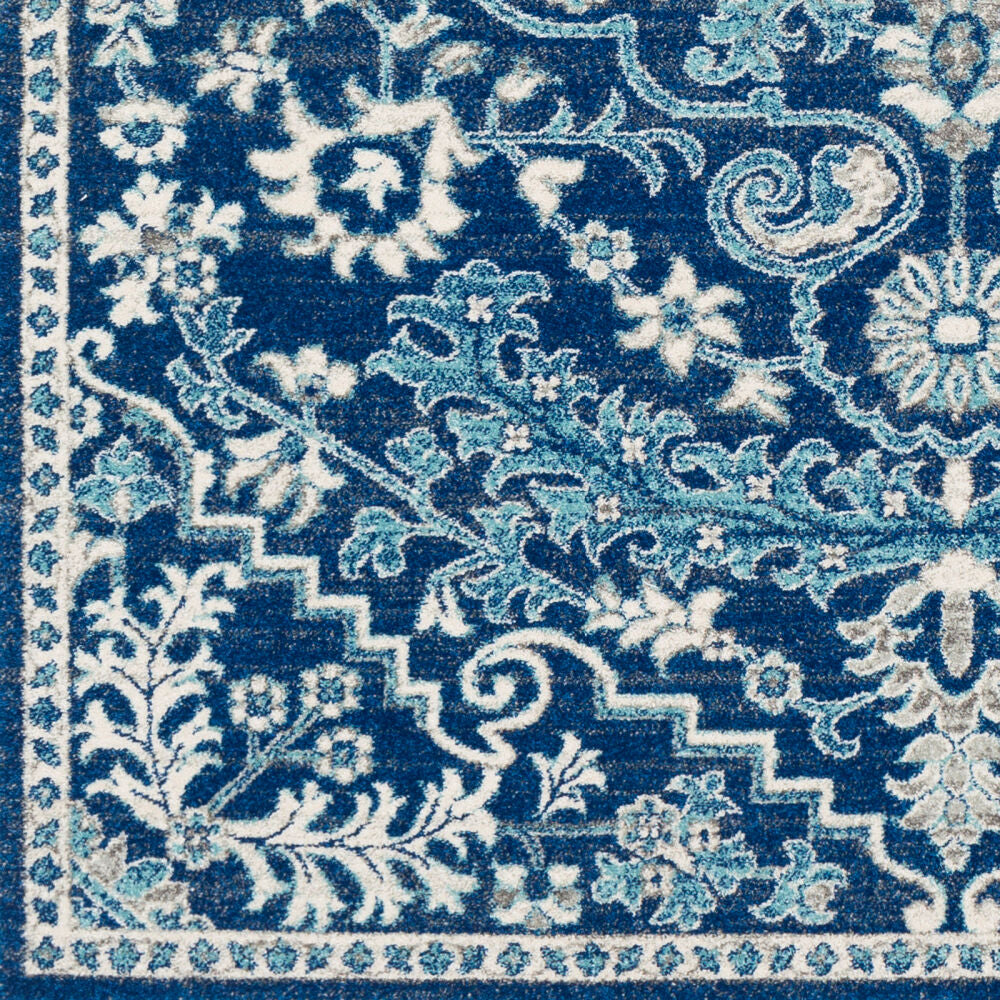 Harput Light Beige/Teal Machine Woven Rug - swatch