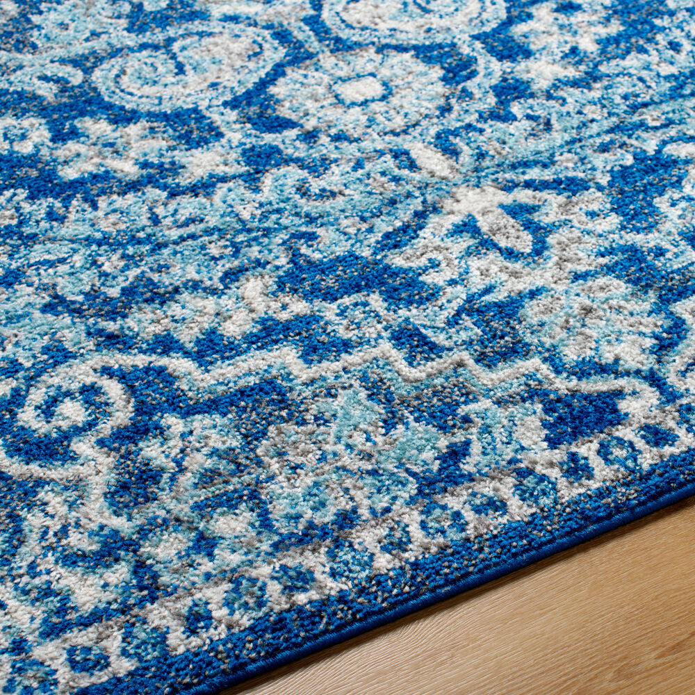 Harput Light Beige/Teal Machine Woven Rug - texture