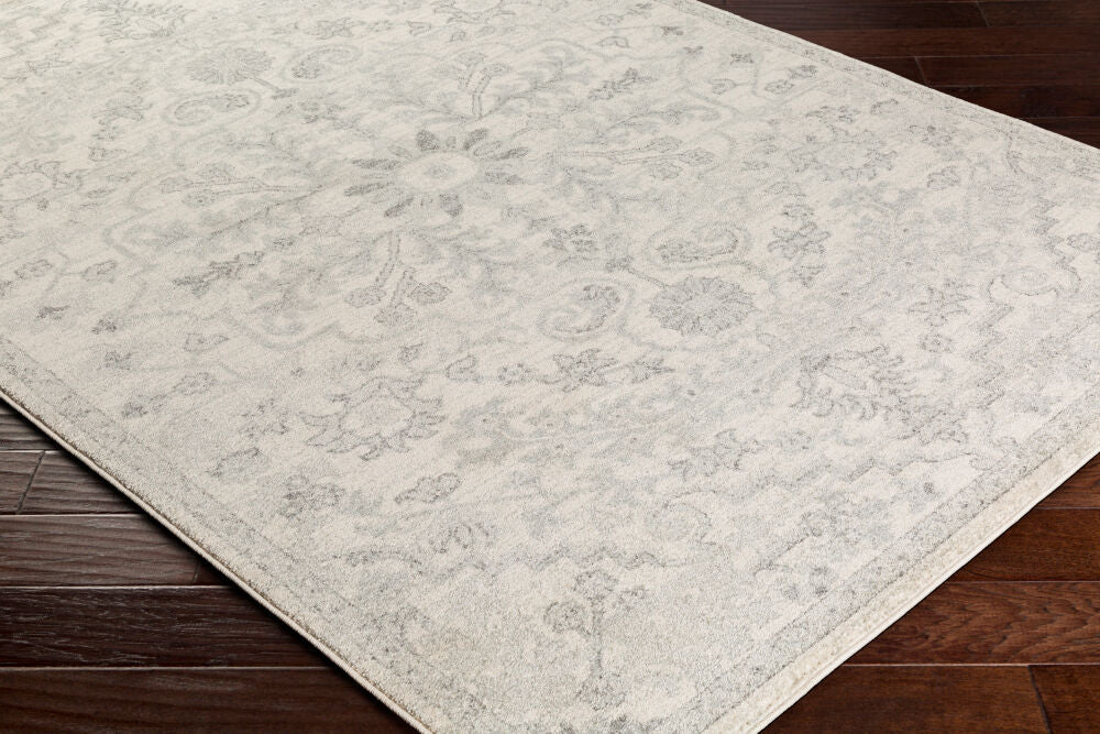 Harput Charcoal/Medium Gray Machine Woven Rug HAP-1069 - corner