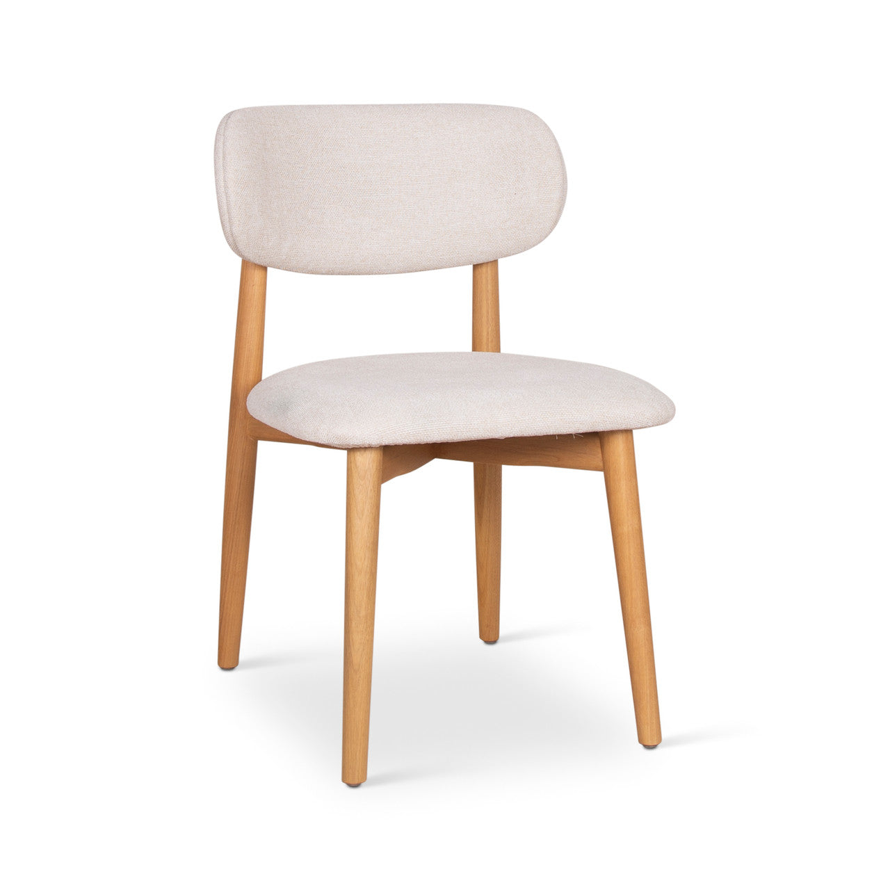 Modern Brazilian - Lucia Side Chair - Harvest Natural Upholstery - Damasco Frame