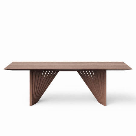 Modern Brazilian Laguna Wooden Top Dining Table - Nogal Frame