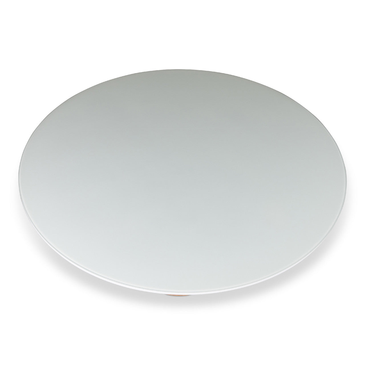 Modern Brazilian - Mona - Glass Top Round Dining Table - Branco Top - Damasco Base
