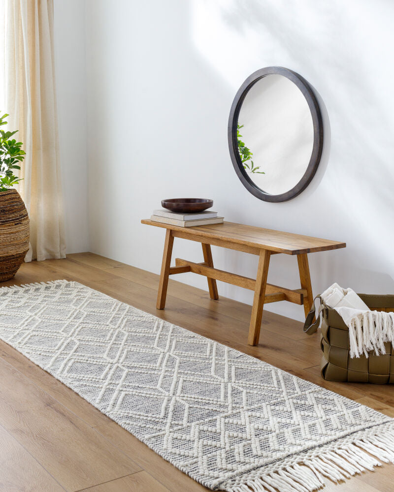 Hemingway Black/Cream Handmade Rug - roomscene