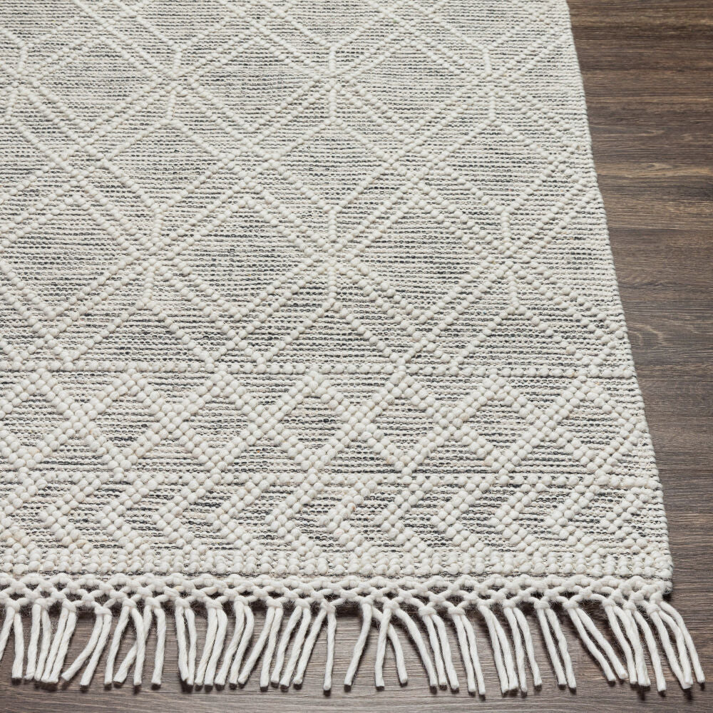 Hemingway Black/Cream Handmade Rug - front