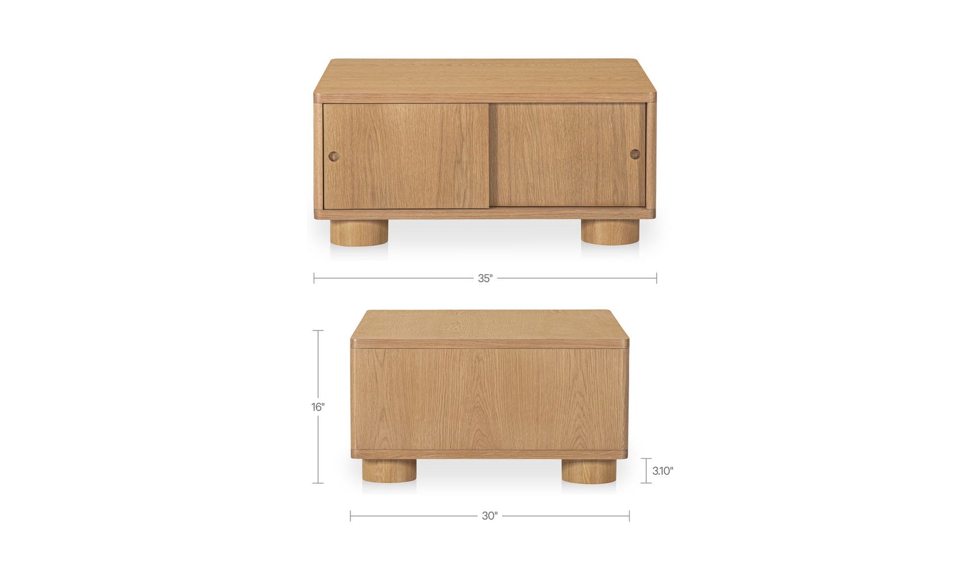 Hobbs Storage Coffee Table Natural by Moe's Home Collection - view 12