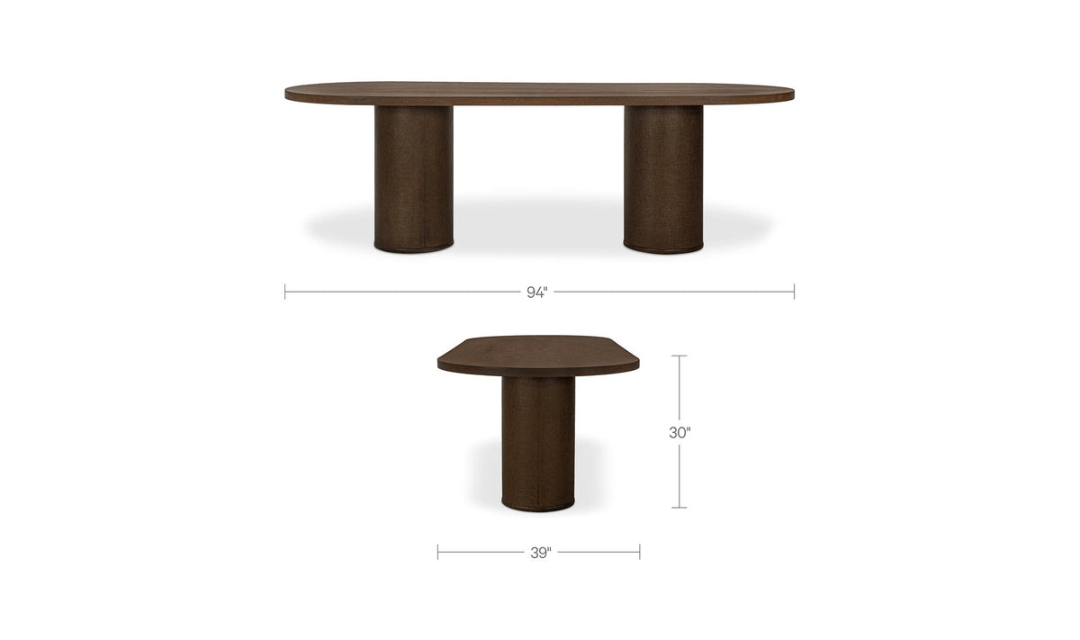 Fenwick Oval Dining Table Dark Brown by Moe's Home Collection - view 11
