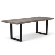 Brooks - Dining Table - U Base - 40" x 79" - Sandblasted Grey Top - Black Base