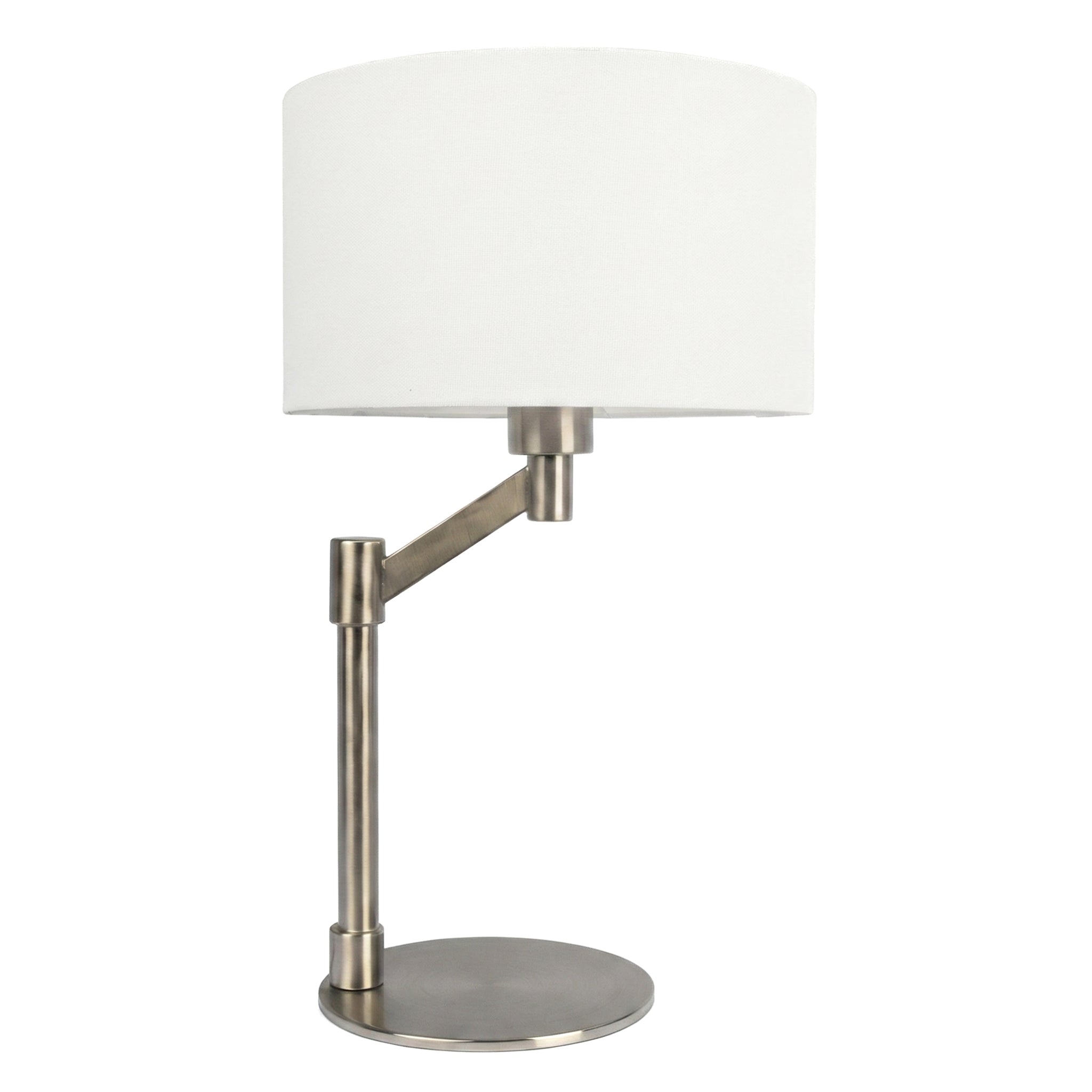 Horizon Table Lamp | Brushed Nickel and Curved Metal Base