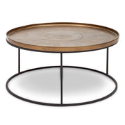 Elements - Sana Coffee Table - Antique Brass Top - Black Frame
