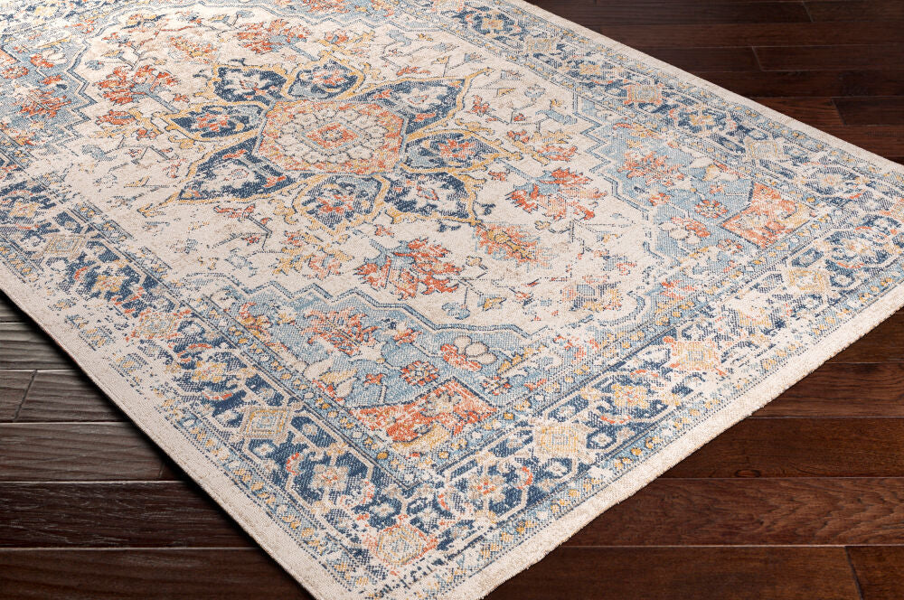 Huntington Beach Cream/Tan Machine Woven Rug HTB-2300 - corner