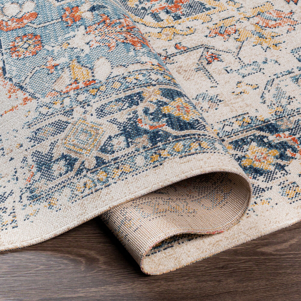 Huntington Beach Cream/Tan Machine Woven Rug HTB-2300 - fold