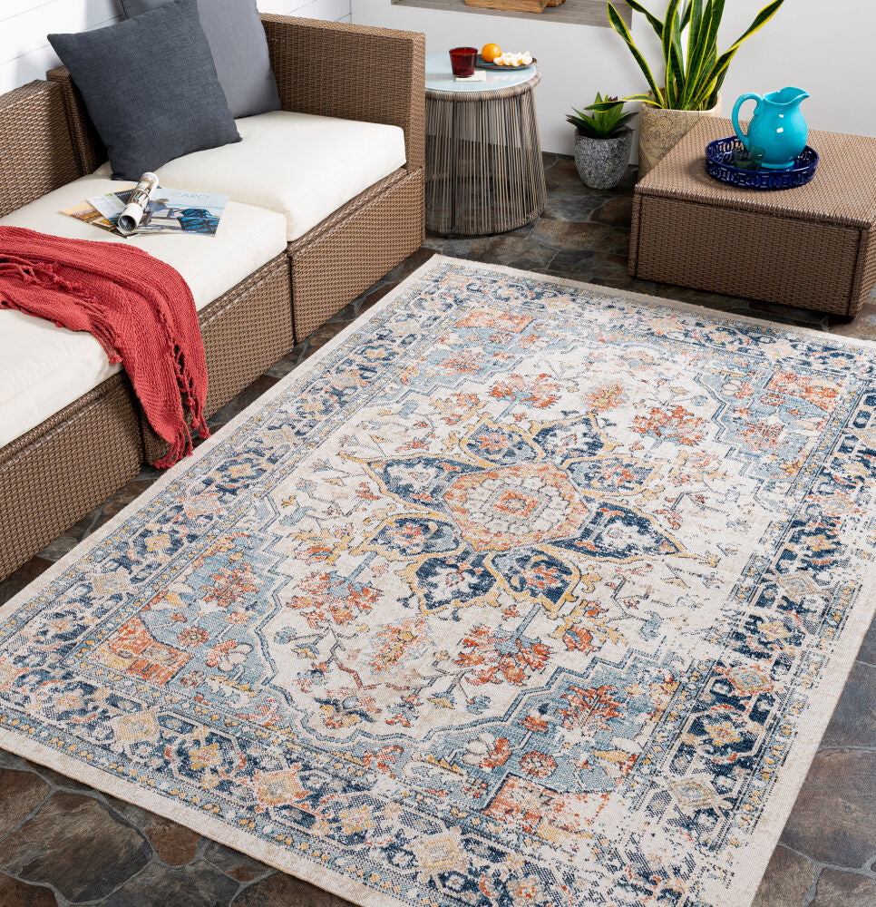 Huntington Beach Cream/Tan Machine Woven Rug HTB-2300 - roomscene