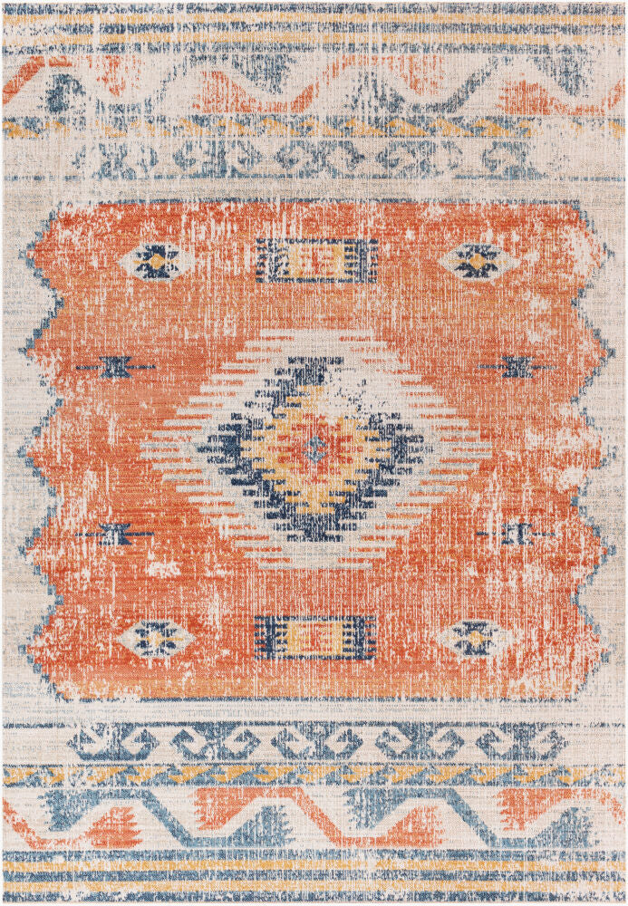 Huntington Beach Cream/Tan Machine Woven Rug HTB-2306 - 5'3" x 7'