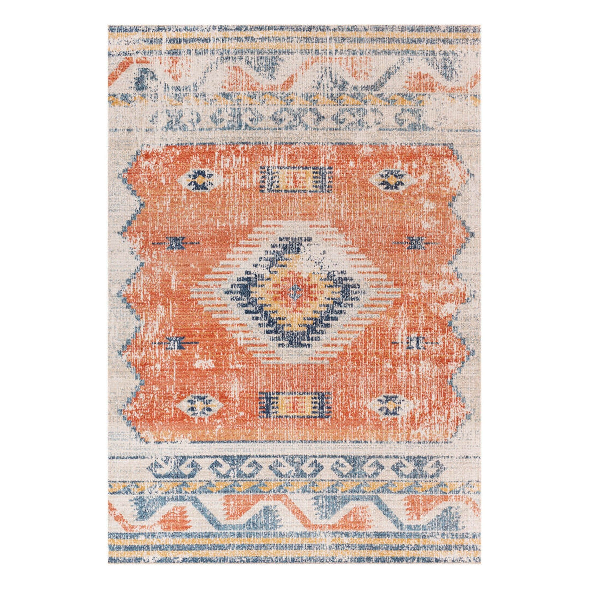 Huntington Beach Cream/Tan Machine Woven Rug HTB-2306 - 5'3" x 7'