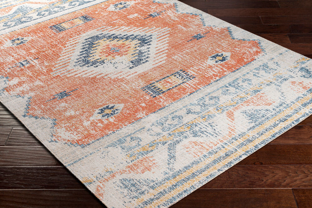 Huntington Beach Cream/Tan Machine Woven Rug HTB-2306 - corner
