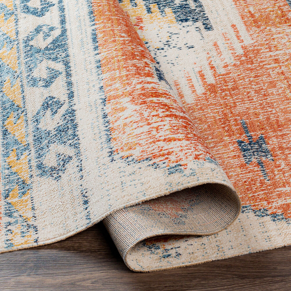 Huntington Beach Cream/Tan Machine Woven Rug HTB-2306 - fold
