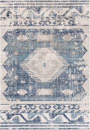 Huntington Beach Cream/Navy Machine Woven Rug - 5'3" x 7'