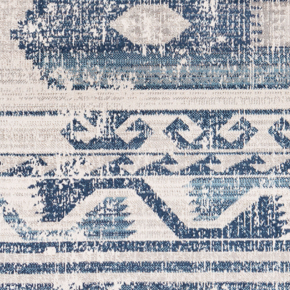 Huntington Beach Cream/Navy Machine Woven Rug - swatch