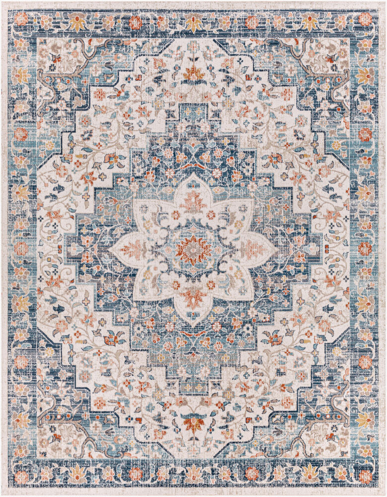 Huntington Beach Cream/Tan Machine Woven Rug HTB-2322 - 5'3" x 7'