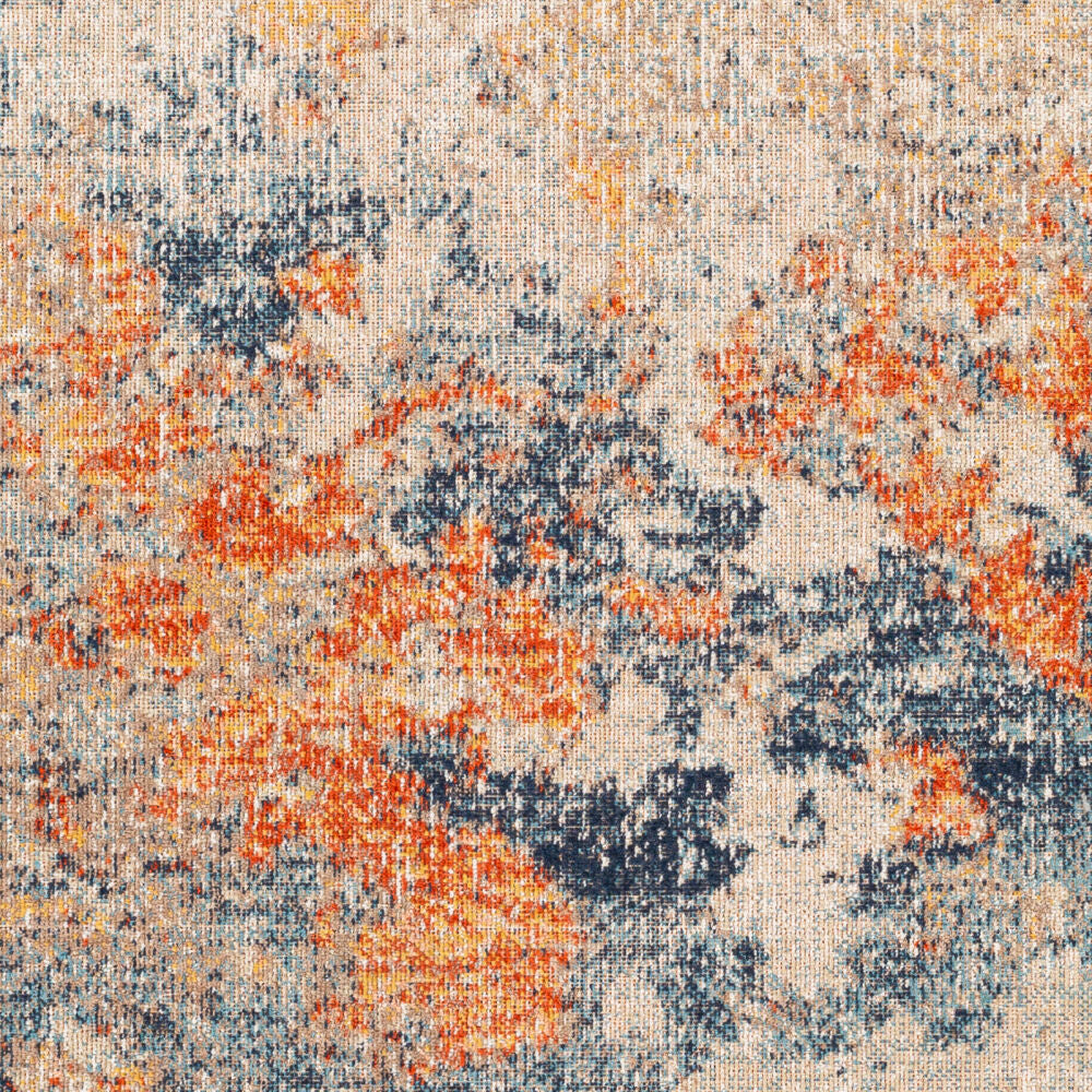 Huntington Beach Aqua/Saffron Machine Woven Rug - swatch