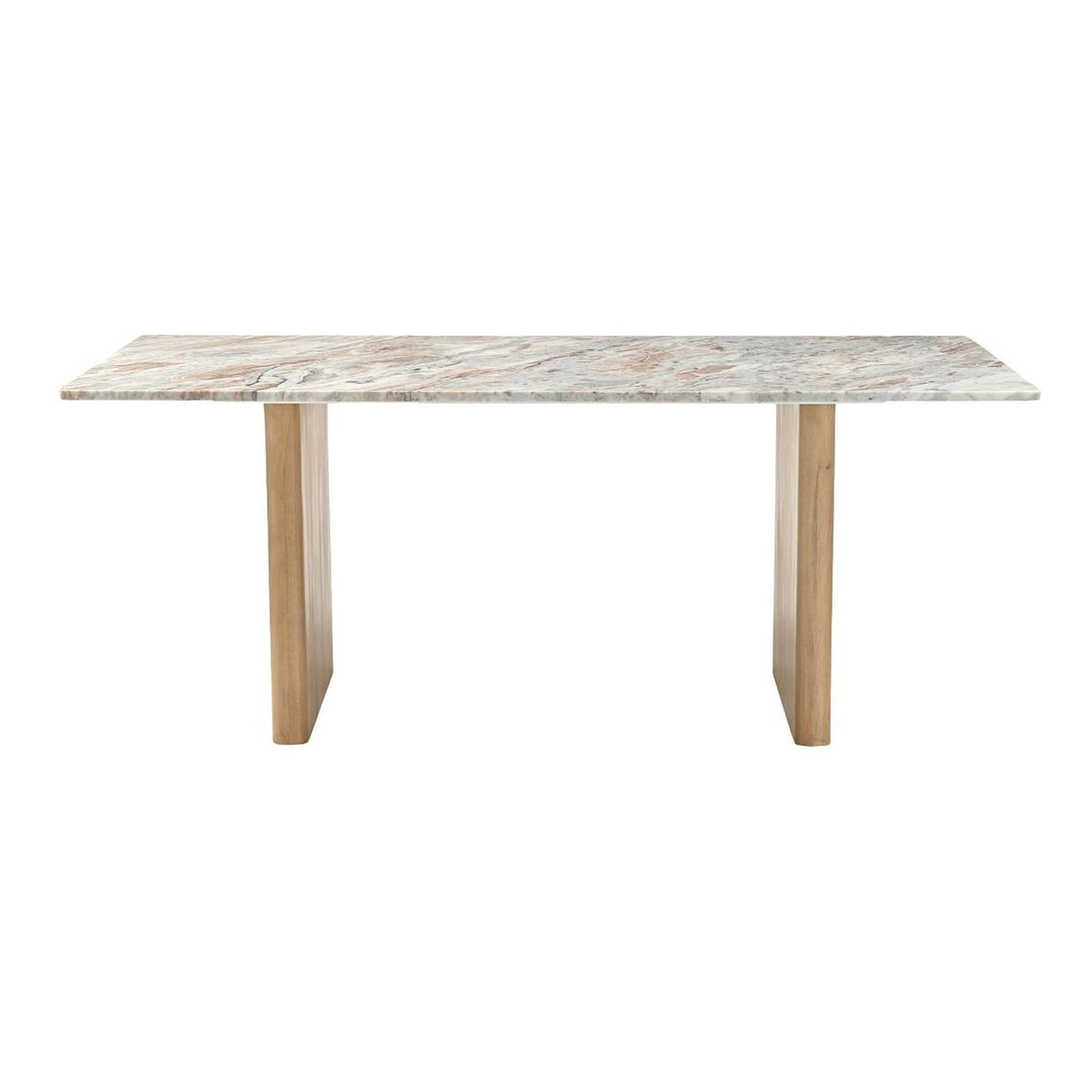 Abra 76" Dining Table in Toronto Marble Top and Light Mango Base - image 1