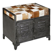 Austin 23" Small Brown Hair on Hide Reclaimed Locker Bench - image 1