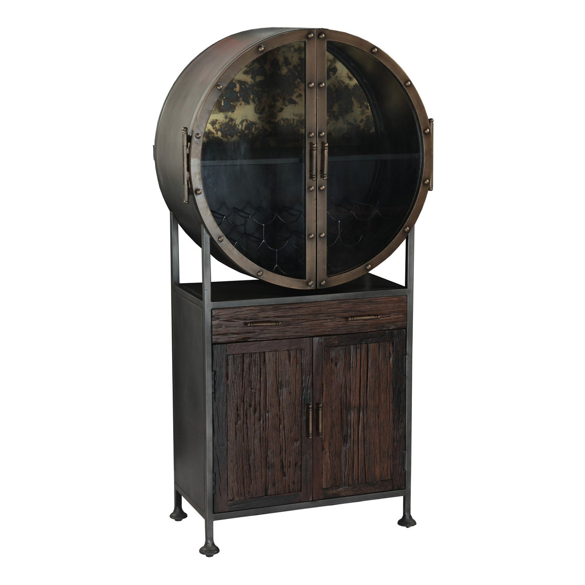 Bowery 74" Tall Round Bar Cabinet - image 1