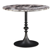 Dauphine 36" Round Bistro Table in Patagonia Marble with Black Base - image 1