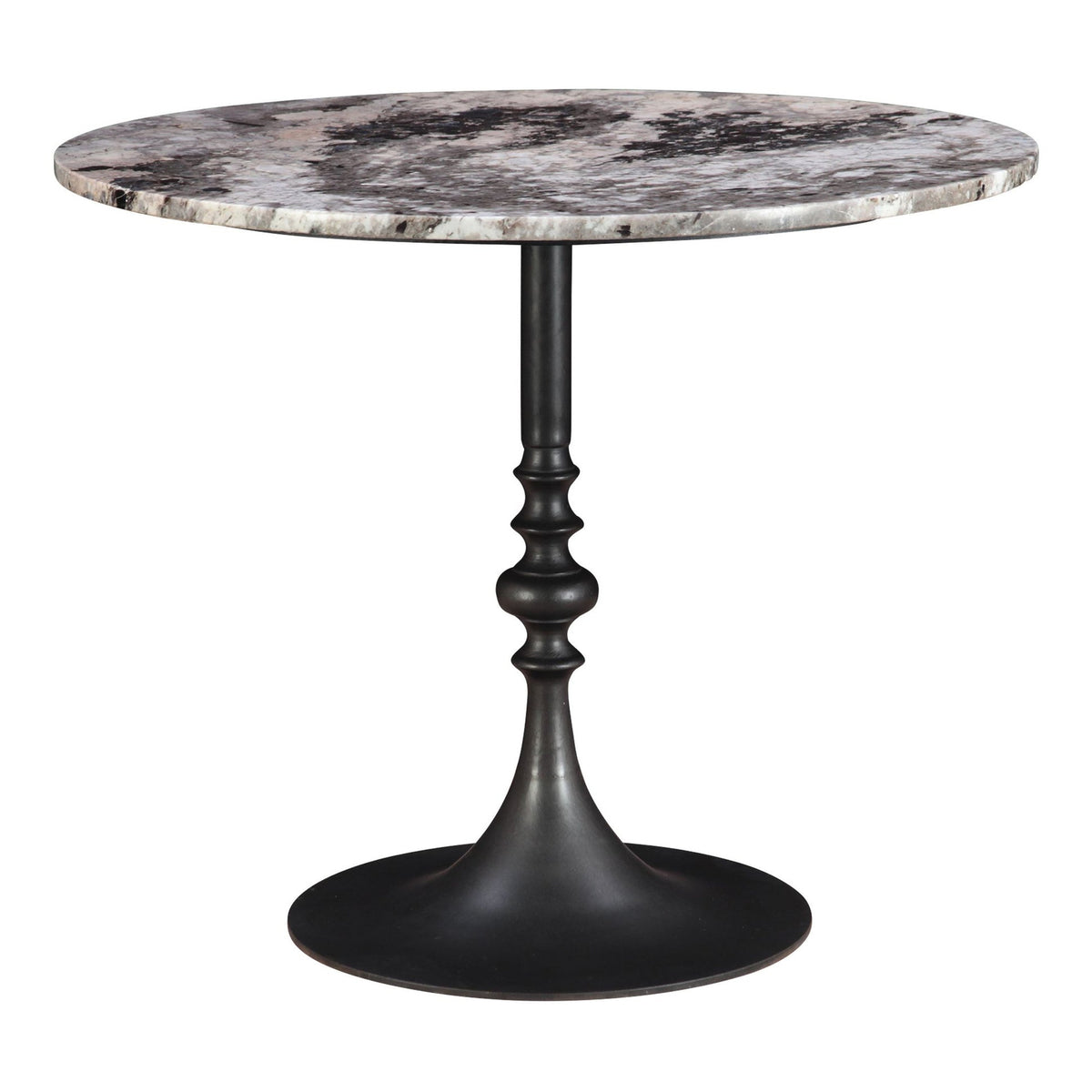 Dauphine 36" Round Bistro Table in Patagonia Marble with Black Base - image 1