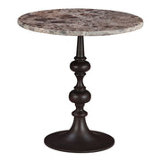 Dauphine 20" Side Table in Dark Emperador Marble with Brown Base - image 1