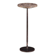 Detroit 10" Side Table in Dark Emperador Marble with Casted Base - image 1