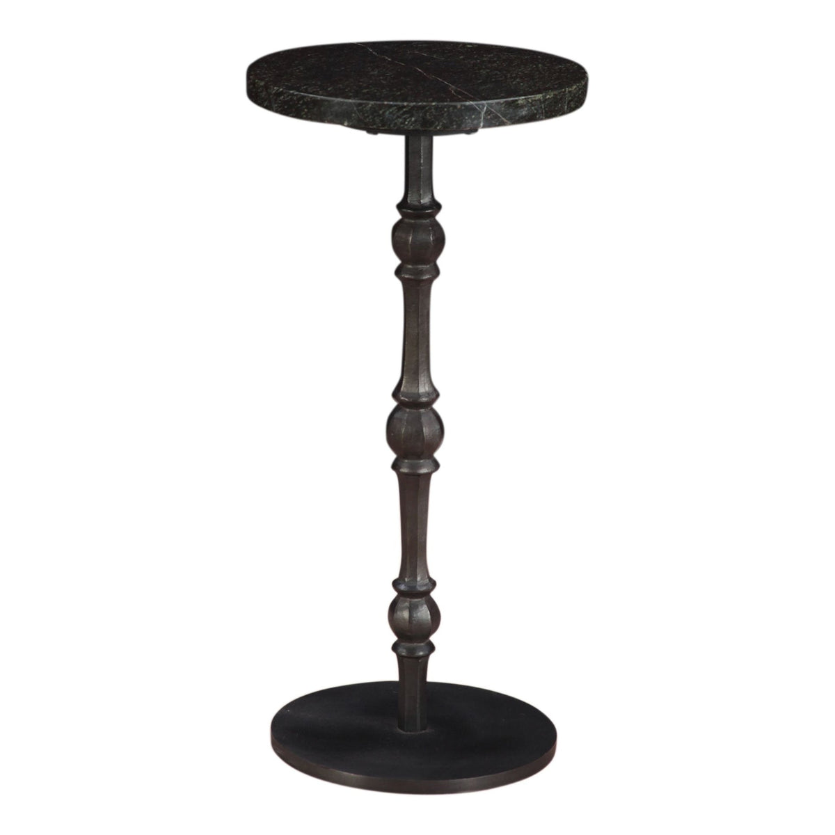 Detroit 10" Side Table in Green Marble with Casted Base - image 1