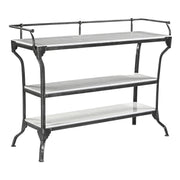 Downey 50" Console Table with White Marble and Black Metal Base - image 1