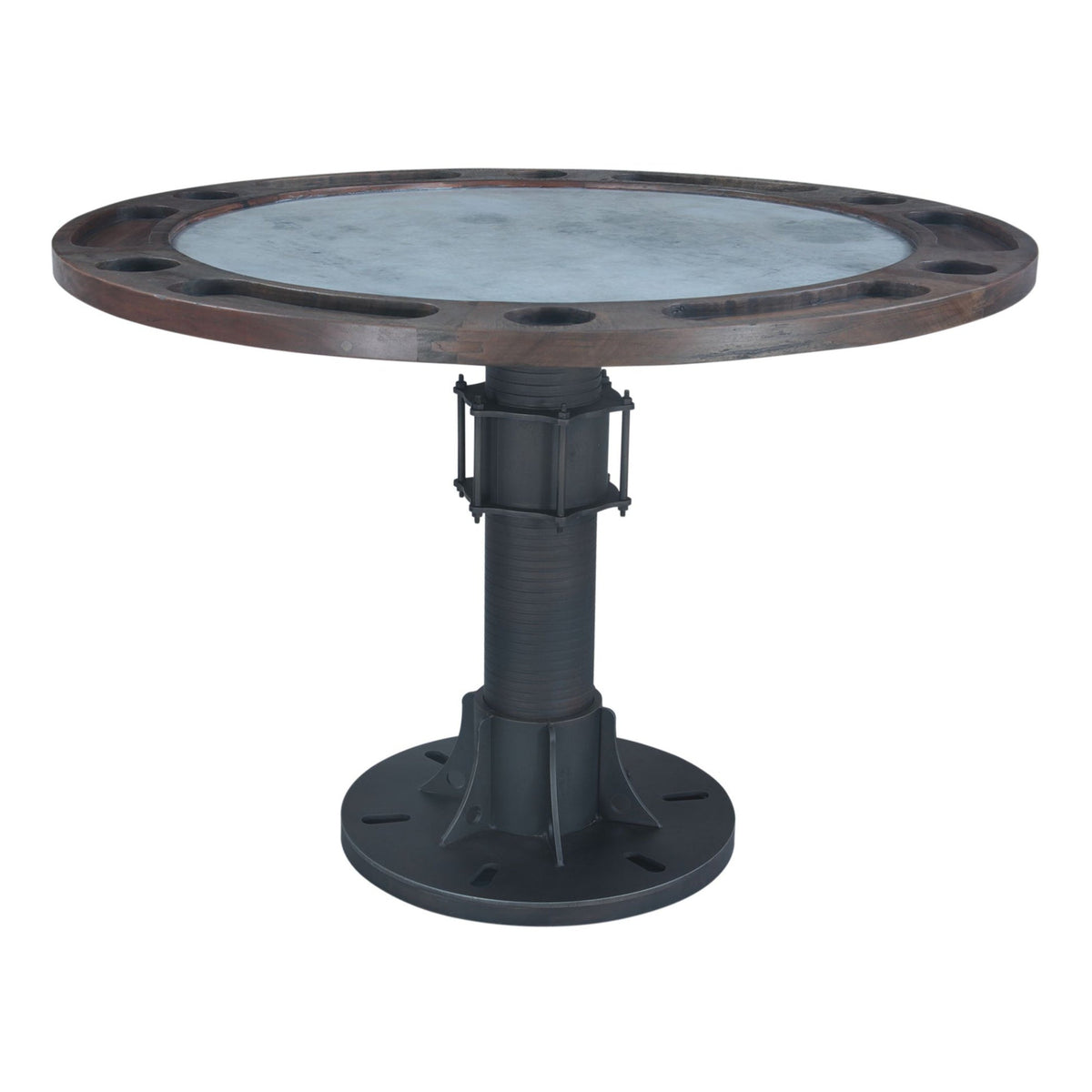 Eiffel 52" Gathering Poker Game Table with White Marble Top - image 1
