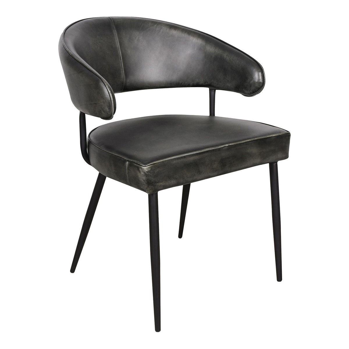 Essex Dover 23" Armchair in Weathered Black Leather - image 1