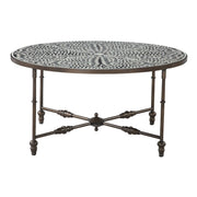 Fleur 40" Coffee Table with Floral Horn Inlay and Iron - image 1