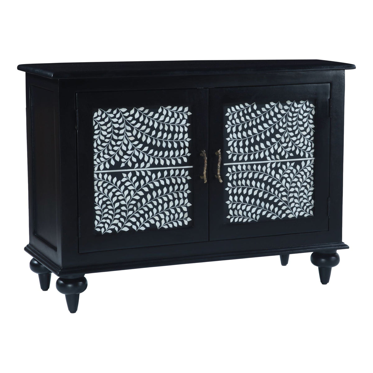 Fleur 50" Two Door Sideboard with Floral Horn Inlay and Wood - image 1