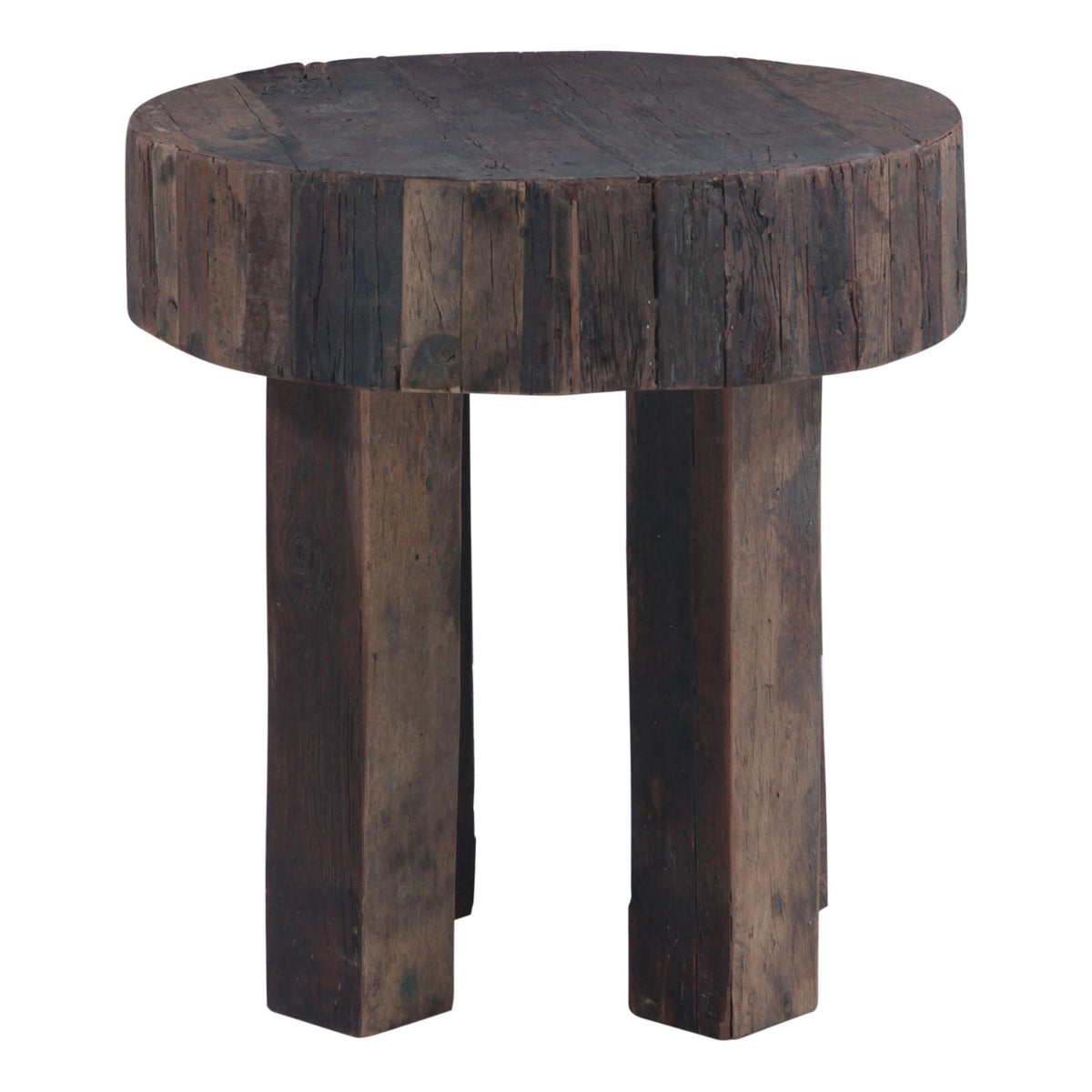Hacienda 24" Round Side Table in Reclaimed Hardwood - image 1