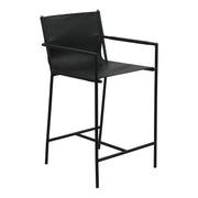 Irvine 20" Counter Armchair in Black Leather and Iron - image 1